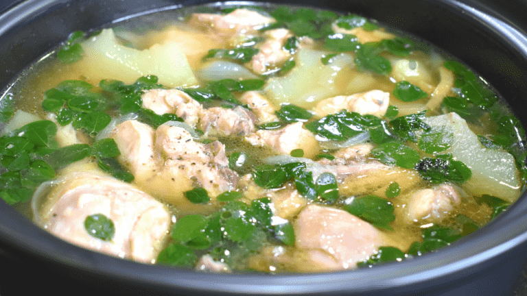 Chicken tinola, also known as tinolang manok or Filipino chicken soup, is a traditional dish in the Philippines that has gained popularity not only among Filipinos but also with food enthusiasts around the world. This comforting and delicious soup consists of tender chicken pieces cooked in a flavorful broth infused with ginger, onion, garlic, and chili pepper. It is then filled with nutritious vegetables such as green papaya or chayote and moringa leaves.
