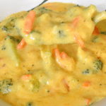 Broccoli cheddar soup is a rich and creamy soup made with pureed broccoli, cheddar cheese, and usually some type of cream or milk. It is typically served as a starter or side dish in American cuisine, but can also be enjoyed as a main course.