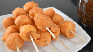 Kwek Kwek is a popular Filipino street food snack made from quail eggs that are usually boiled, shelled, and then deep-fried.