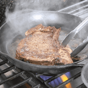 Pan Seared Butter-Basted Steak is a cooking method used to cook steak in a skillet on the stovetop. The steak is first seared in a hot pan to create a flavorful crust, then basted with butter and other seasonings while cooking.