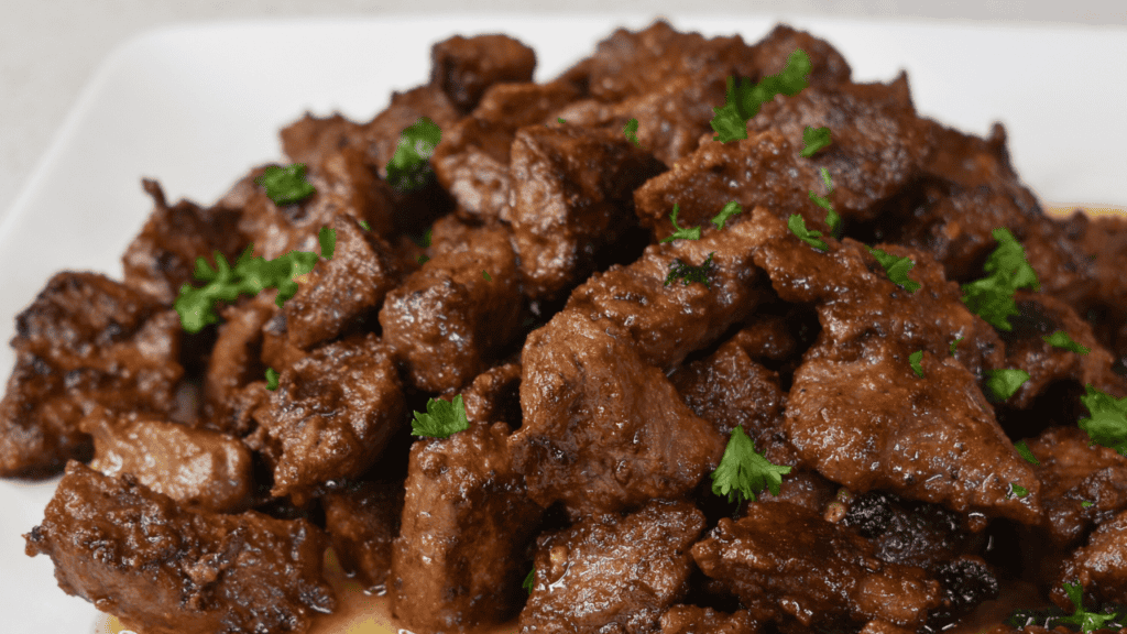 Buttery Garlic Steak Bites are a mouthwatering dish that combines perfectly cooked chunks of tender beef with a rich and flavorful garlic butter sauce.