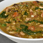 Ginisang Monggo is a popular dish in Filipino cuisine that is made with mung beans, also known as "monggo" in Tagalog. This hearty and nutritious stew is a staple in many Filipino households, often being served as a side dish or even as the main course.